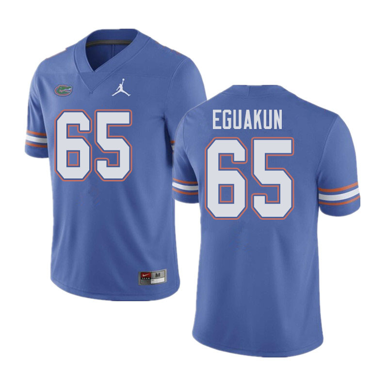 Jordan Brand Men #65 Kingsley Eguakun Florida Gators College Football Jerseys Sale-Blue